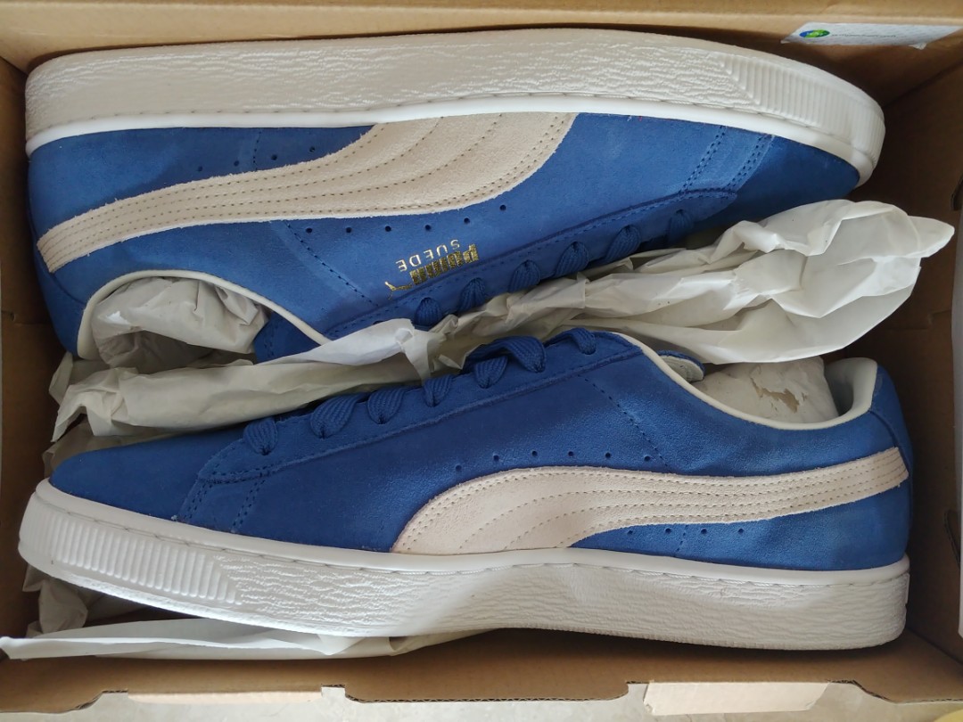 Puma suede blue white discount