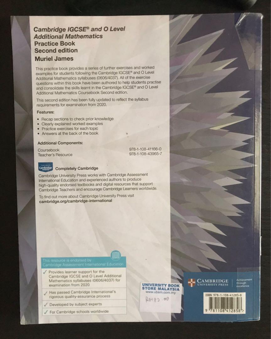 Cambridge Igcse And O Level Additional Mathematics Practice Book Books Stationery Books On Carousell