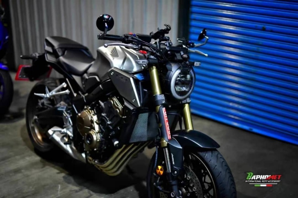 CB650R Baphomet Retro Bar End Side Mirror, Auto Accessories on Carousell