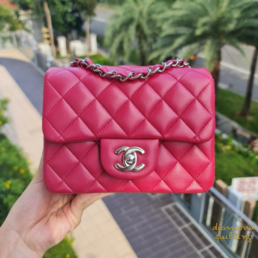 SOLD) 🍒 CHANEL MINI SQUARE FLAP BAG CHERRY PINK RED 17CM LAMBSKIN SHW  SILVER HARDWARE // MEDIUM SMALL JUMBO CAVIAR 20CM CLASSIC FLAP CF GHW GOLD  HARDWARE, Luxury, Bags & Wallets on Carousell