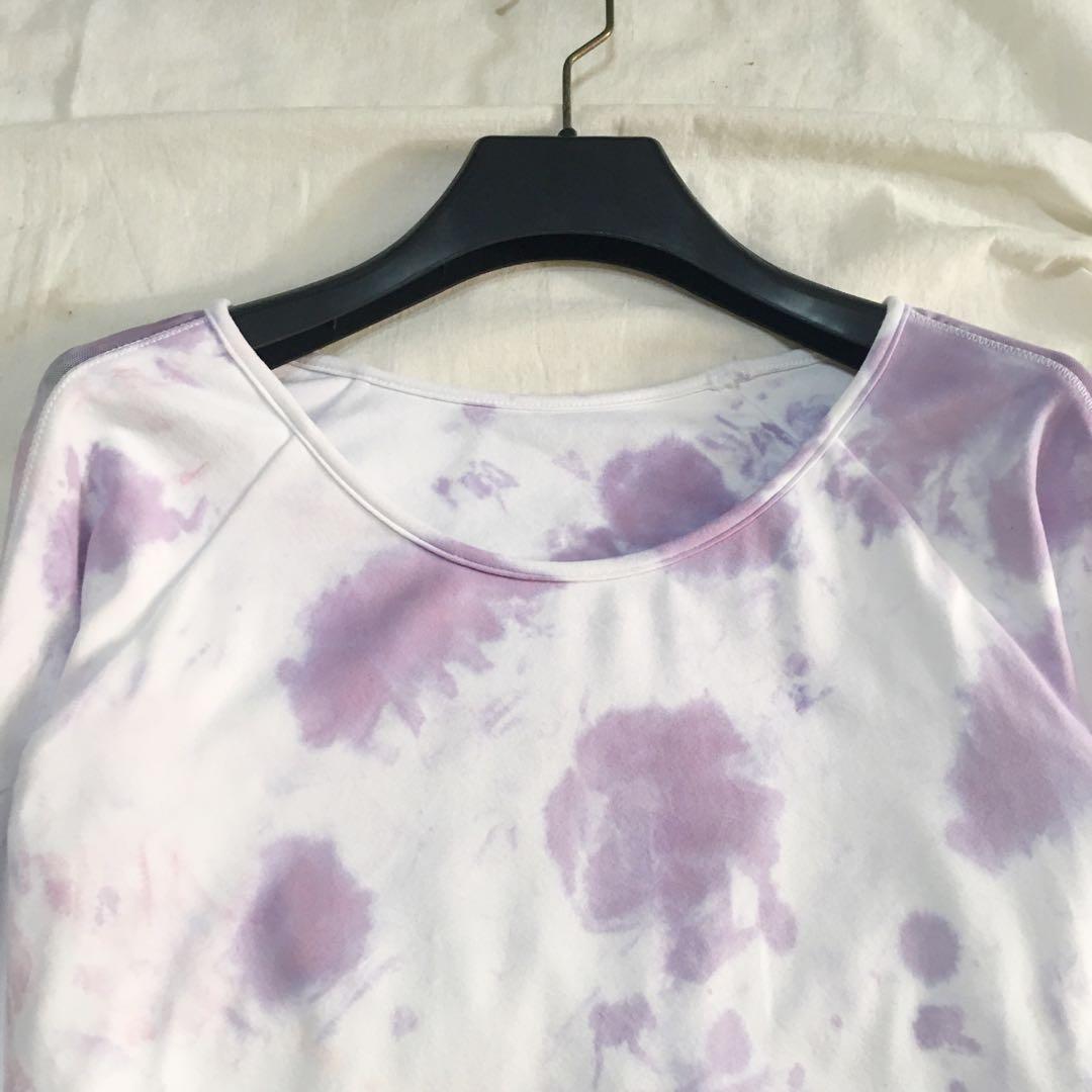 Crop tie dye long sleeve, Fesyen Wanita 