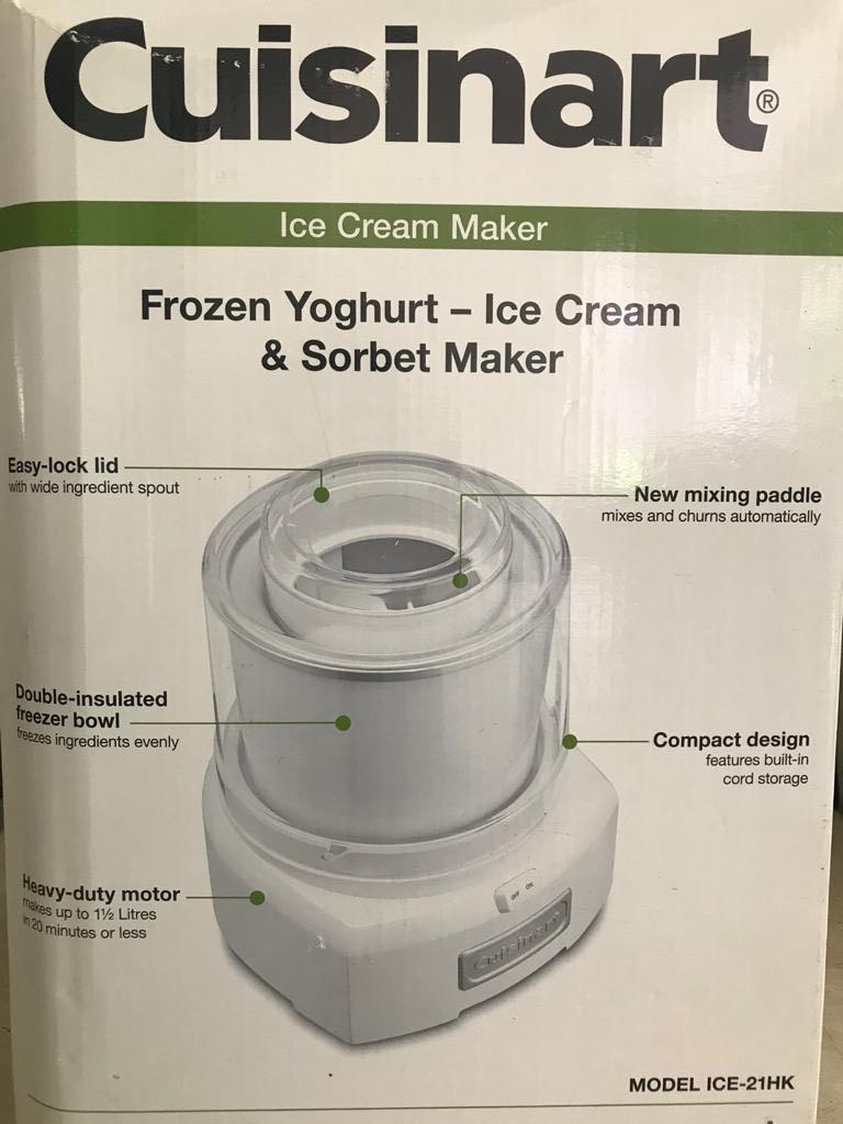 Cuisinart 21HK Frozen Yoghurt Ice Cream Sorbet Maker Recipe Book TV Home Appliances Kitchen Appliances Ice cream Makers on Carousell
