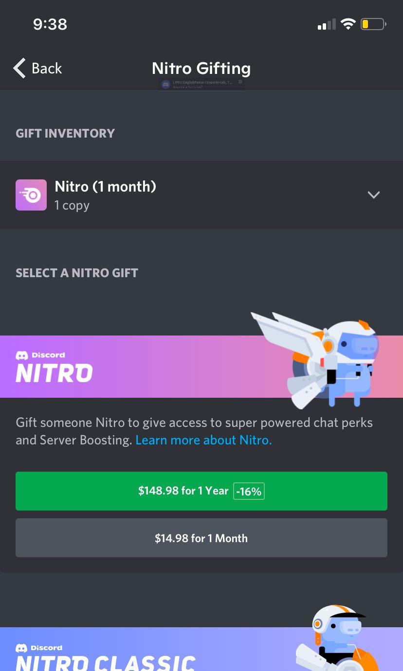 Discord Nitro 1 Month Video Gaming Gaming Accessories Game Gift Cards Accounts On Carousell