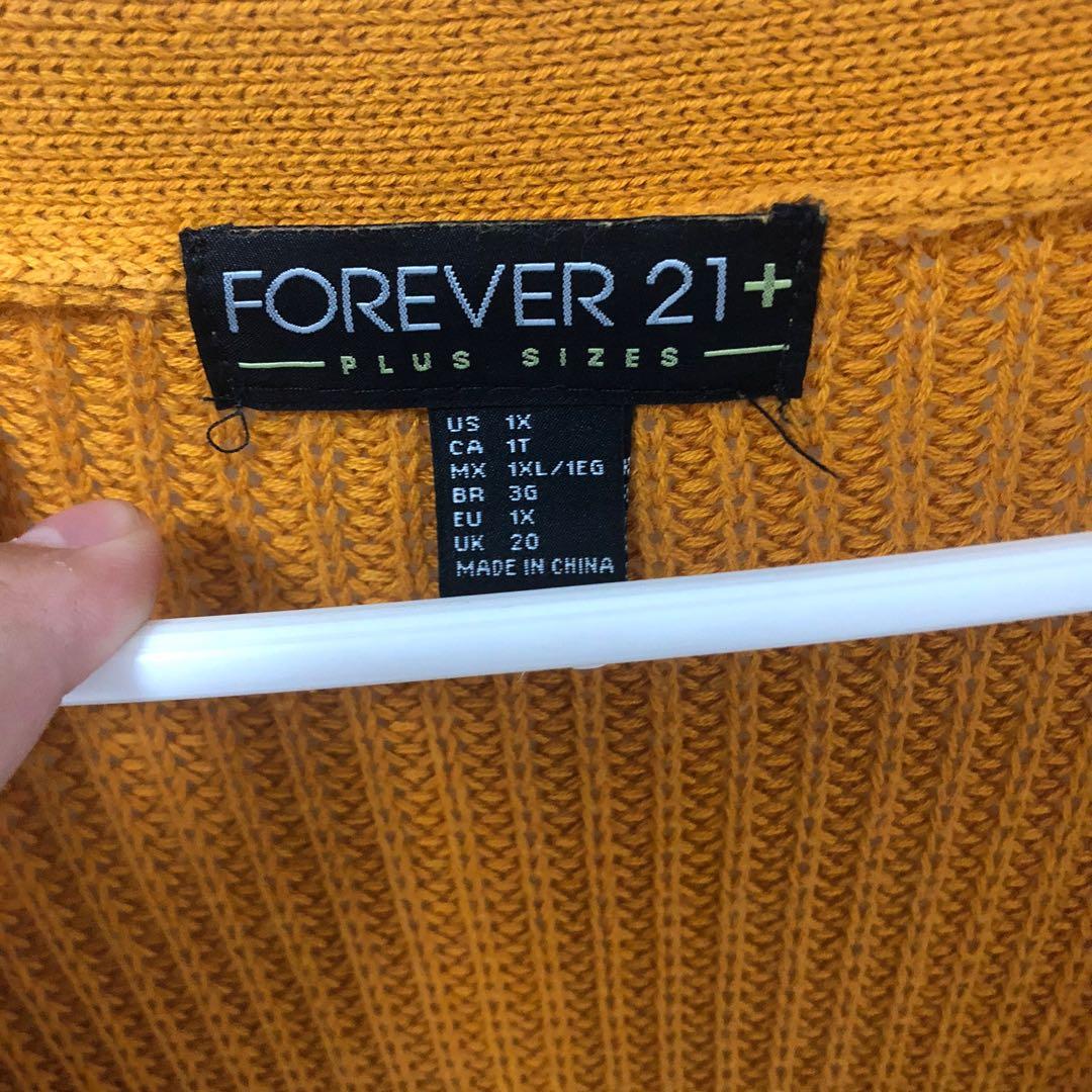 F21 Mustard cardigan like top (Category: Longsleeves) located in Quezon City. Submitted by pieces.ph (Listing ID 1093650678, Image 3). Description: - used two times only, see pic for damage (it was like that when i bought it, didn't notice) - small hole is unnoticeable when you're wearing it - very classy n cute - price is negotiable .