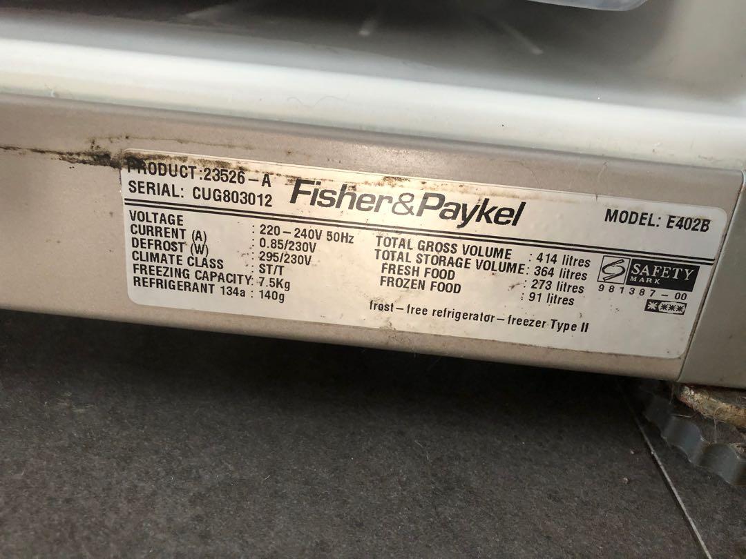 Fisher and Paykel E402B refrigerator, TV & Home Appliances, Kitchen