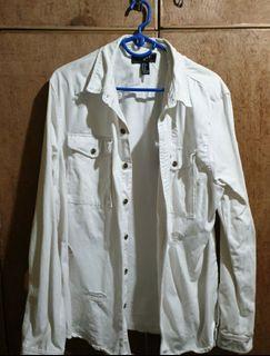 Forever21 White Denim Jacket