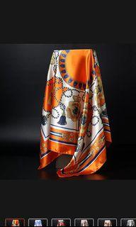 French Style Silk Satin Square Scarf French Style Silk Satin Square Scarf