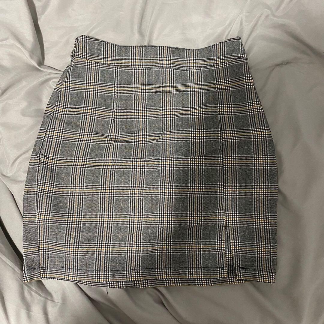 Plaid mini skirt on sale garage