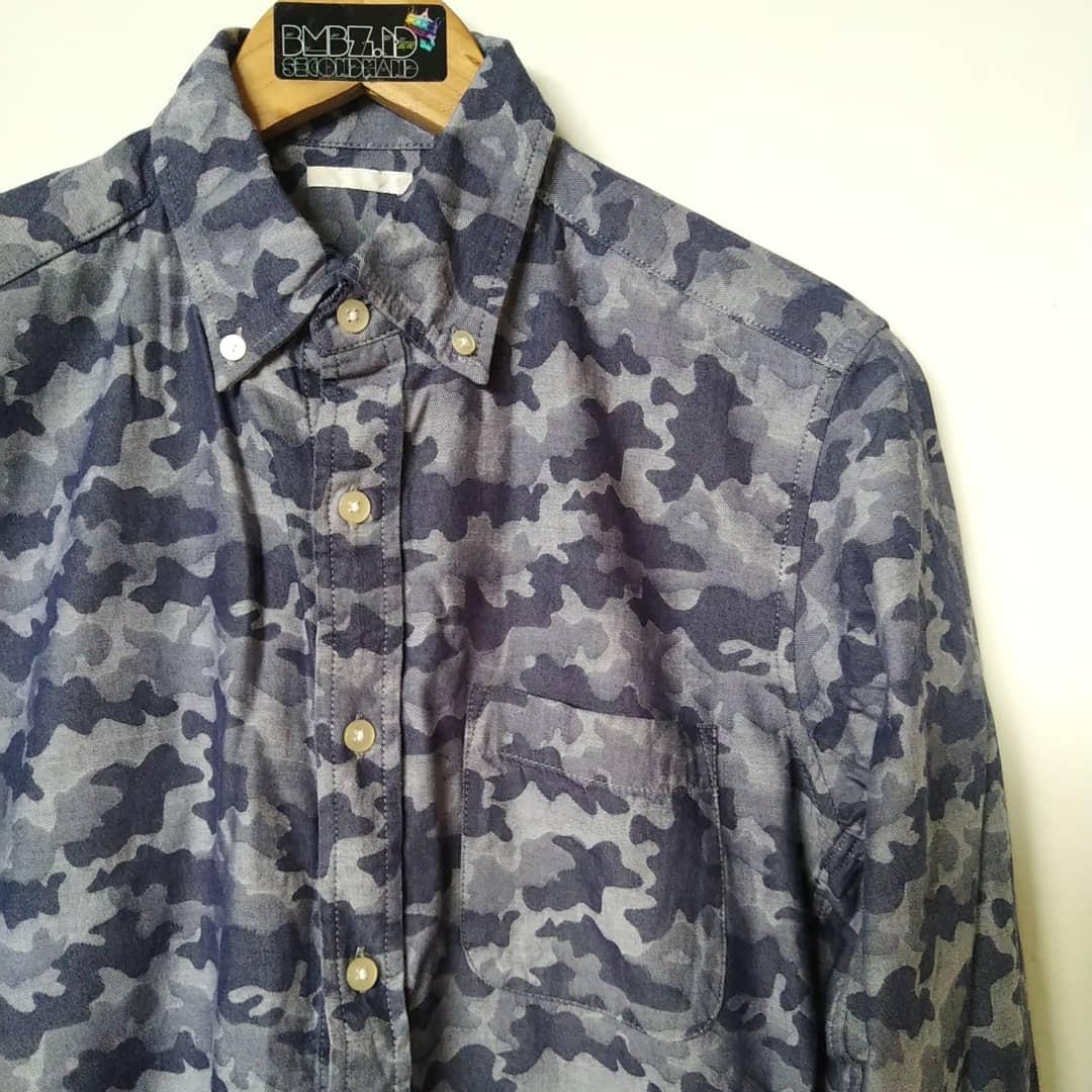 GU Army Button Down Long Shirt Original 