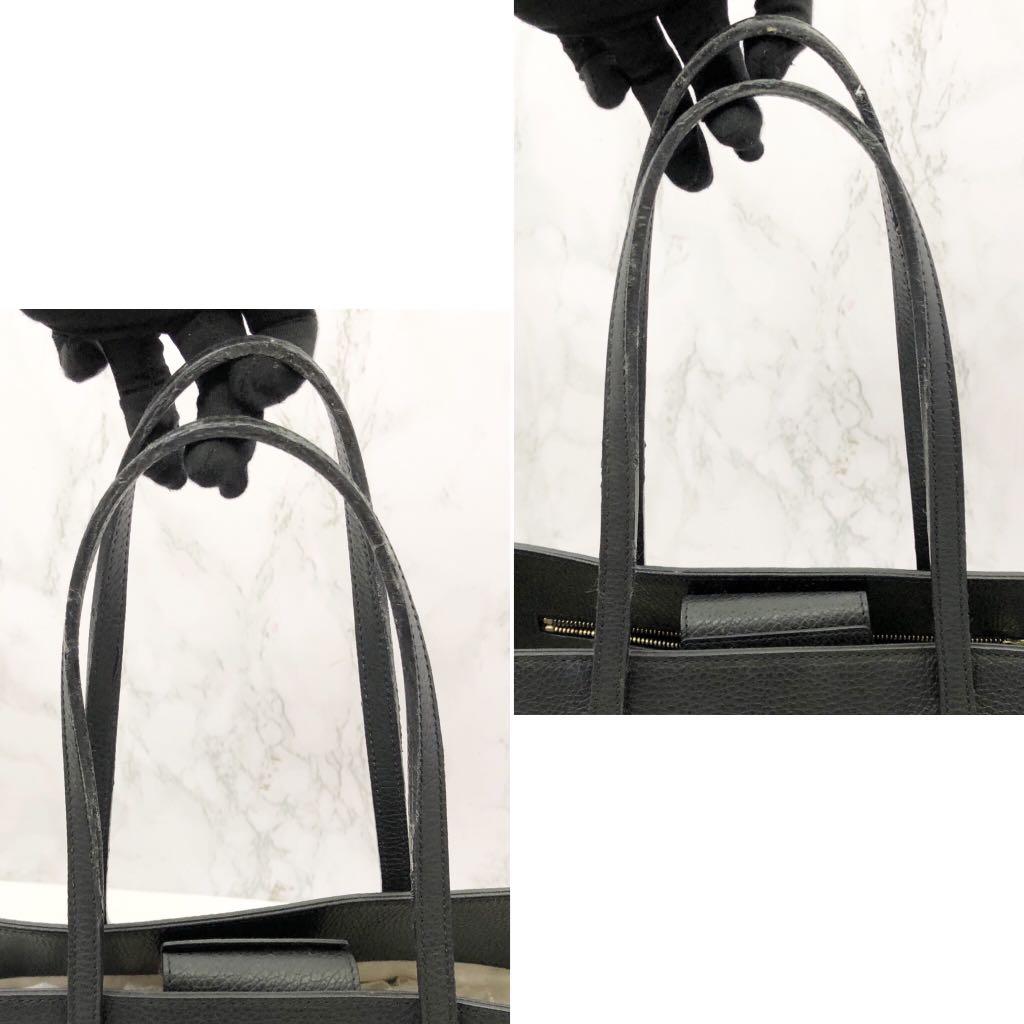 GUCCI 354408 SWING BLACK LEATHER TOTE BAG 217011205 !, Luxury, Bags ...
