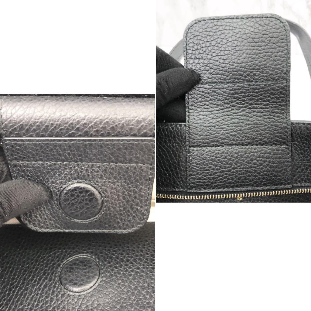 GUCCI 354408 SWING BLACK LEATHER TOTE BAG 217011205 !, Luxury, Bags ...