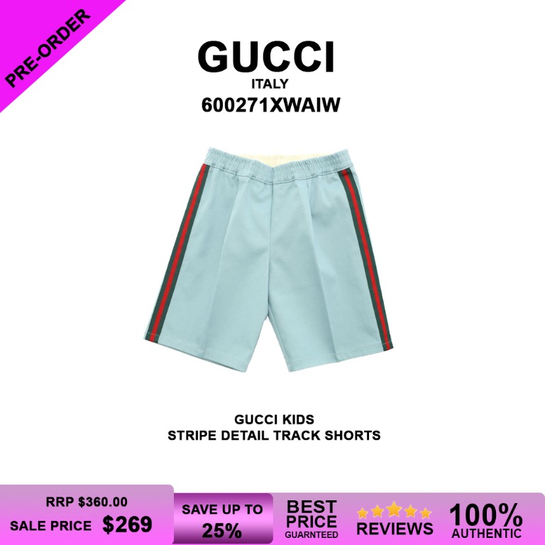 Gucci Kids Stripe Detail Shorts RRP $360 ( Pre-Order ), Babies & Kids, Babies & Kids Fashion on Carousell