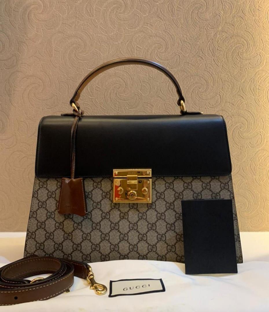 Gucci padlock top handle large 34.5 x 23 cm with db clochette strap n rec