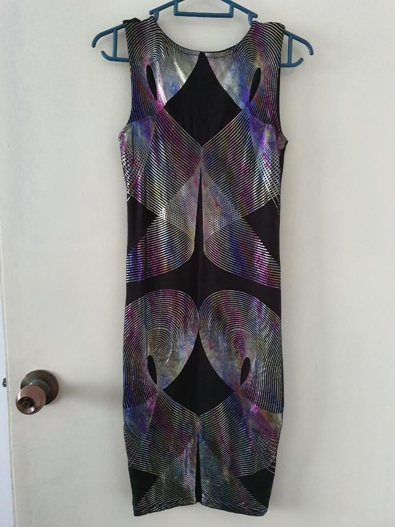 Holographic rave dress asos uk8