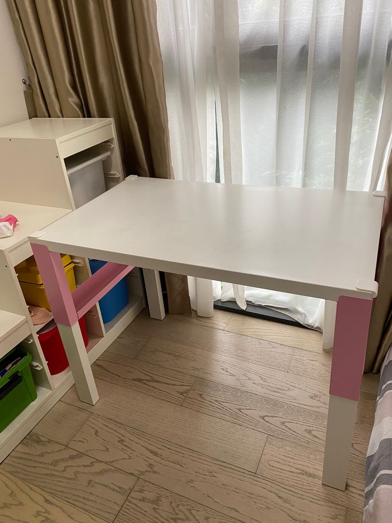 Ikea kids study table & chair (height adjustable), Furniture & Home
