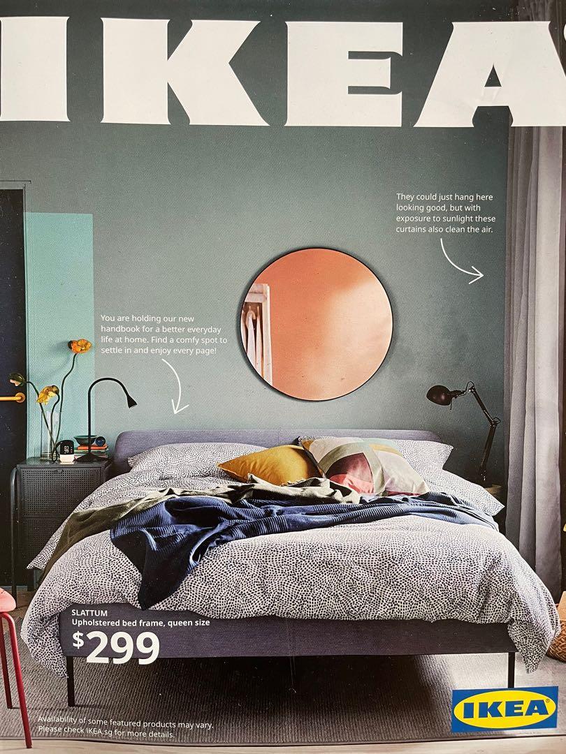 ikea queen bed slattum frame with hyllestad mattress furniture home living furniture bed frames mattresses on carousell