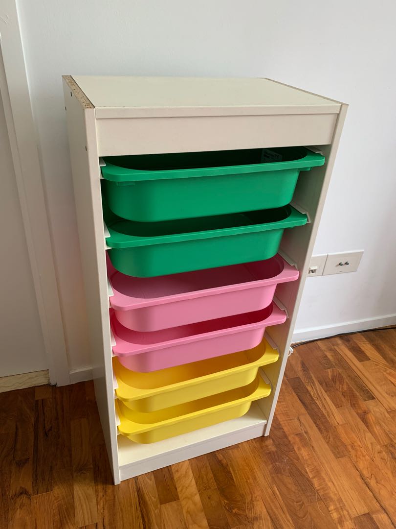 IKEA trofast toy shelf with 6 storage boxes, Furniture & Home Living