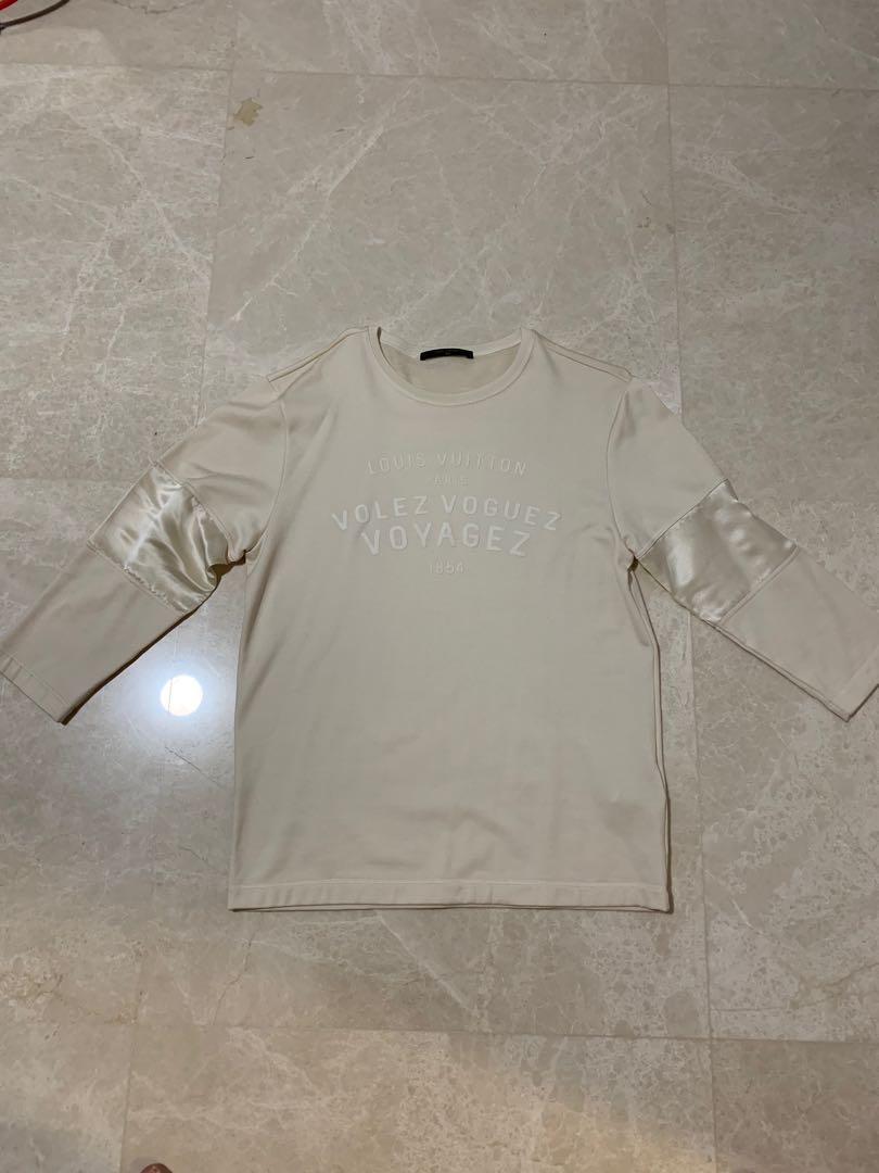 Louis Vuitton Men's Grey Cotton Long Sleeve Volez Voguez T-Shirt