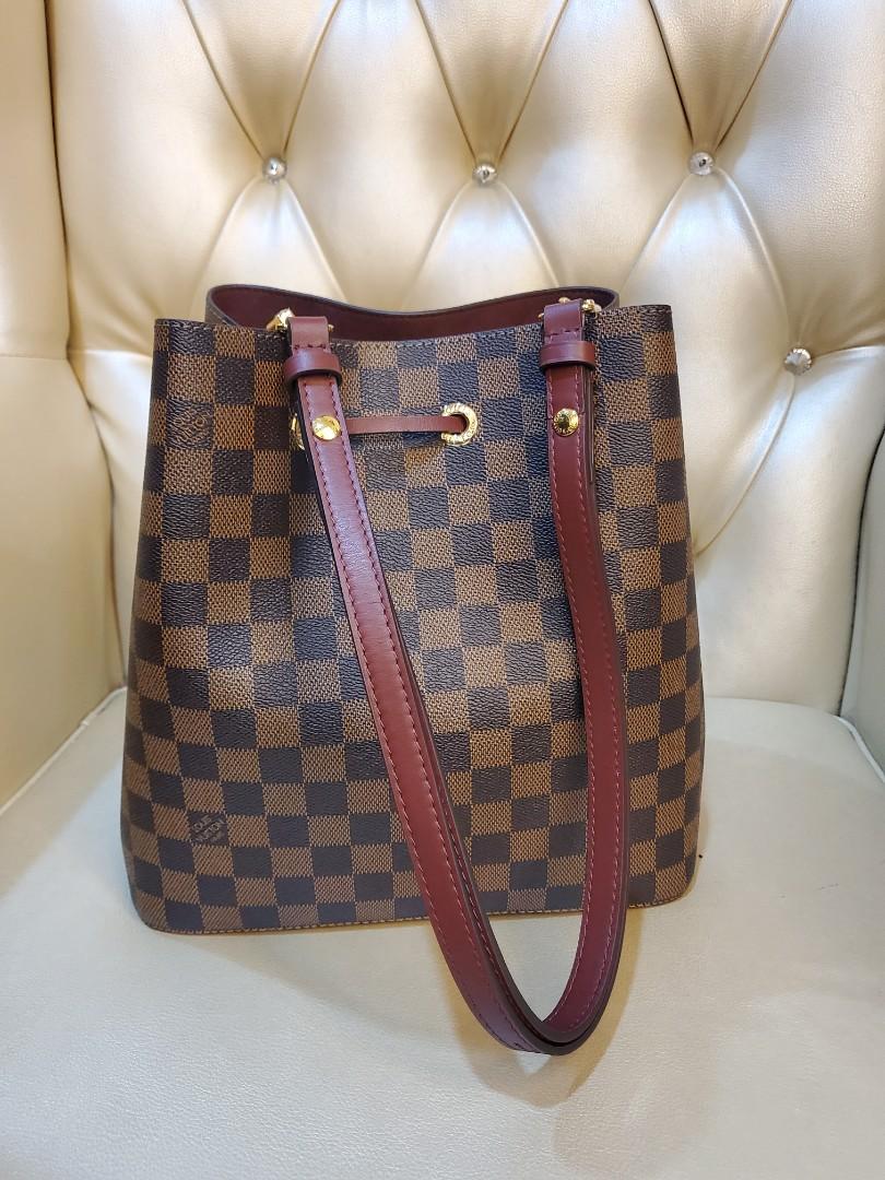 Louis Vuitton Neonoe Mm Damier Ebene Cherry Bucket Tote Bag Auction