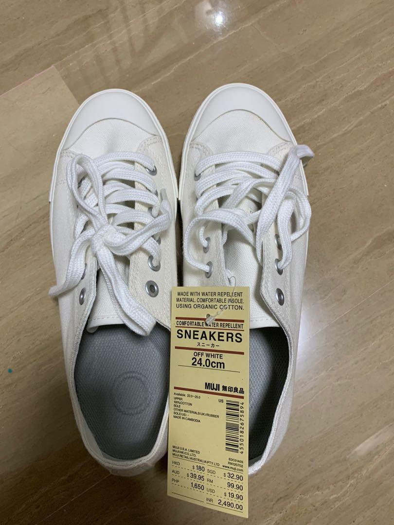 Less Tiring Sneakers Gray Patterned | Water Repellent Sneakers | MUJI USA