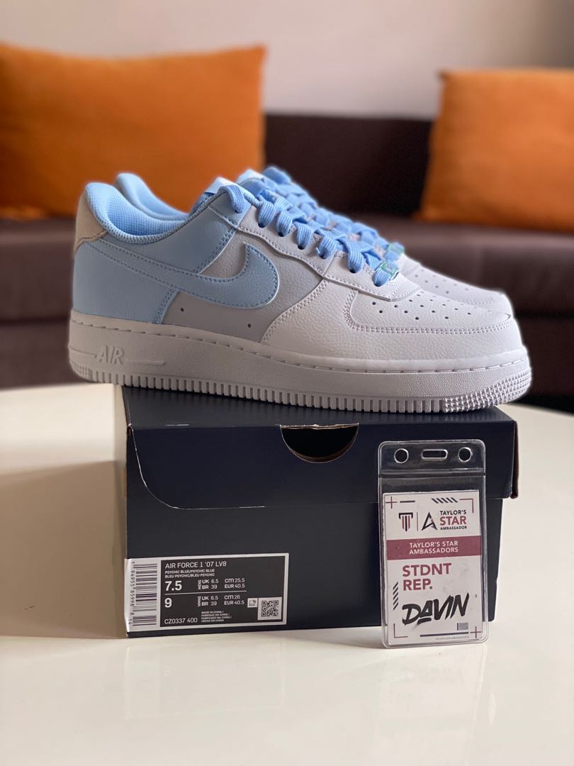 Nike Mens Air Force 1 '07 LV8 CZ0337 400 Psychic Blue - Size 8.5