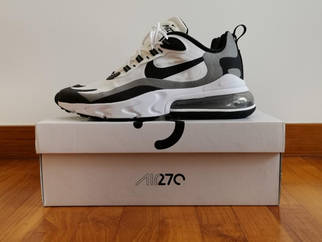 Nike Air Max 270 React White Black Metallic Pewter Men S Fashion Footwear Sneakers On Carousell