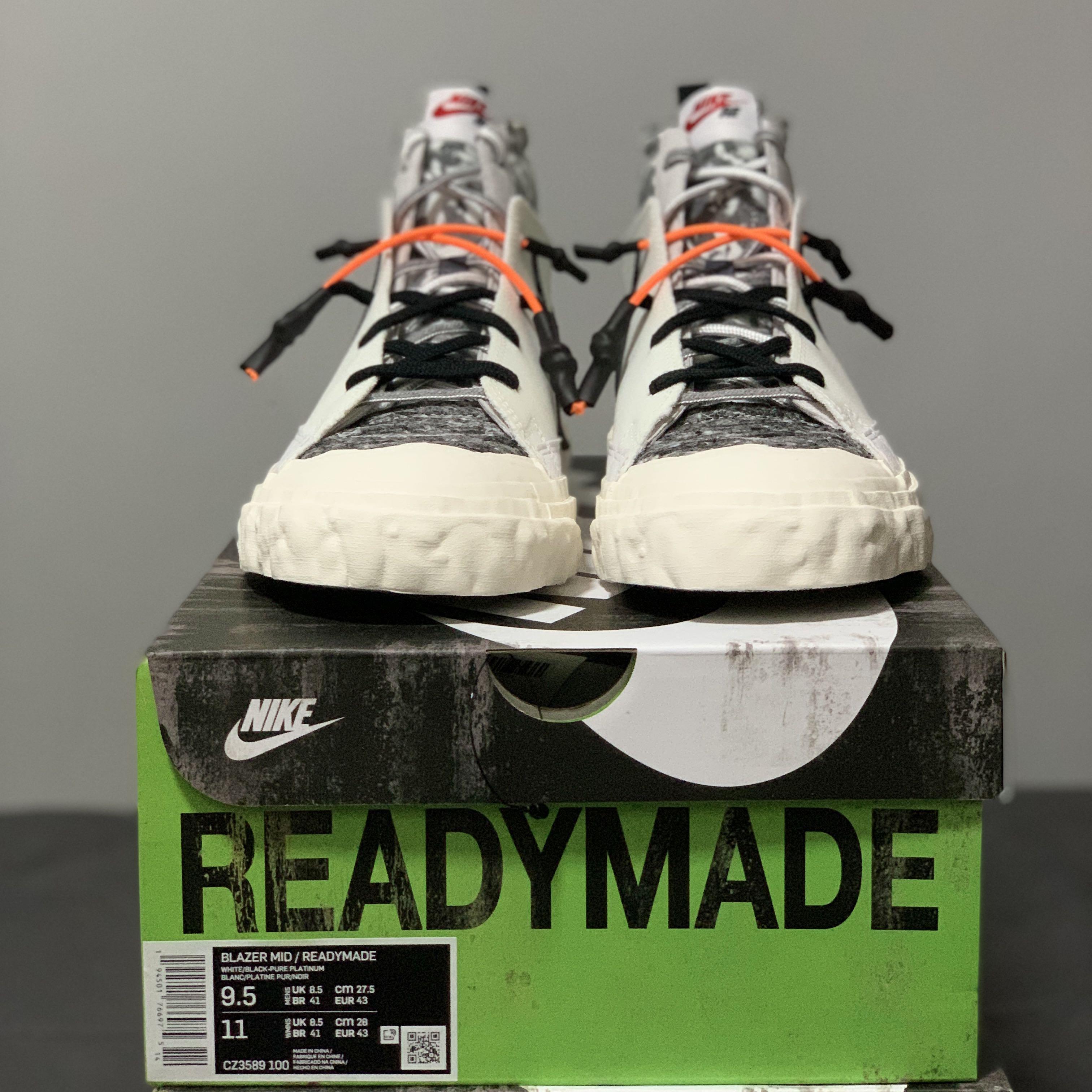 Nike x READYMADE Blazer Mid White (Men's US9.5), 男裝, 鞋, 西裝鞋