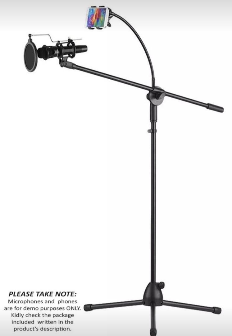 Phone holder and microphone stand (Category: Early Generation Mobile Phones) located in San Juan City. Submitted by dollmac (Listing ID 1093468179, Image 3). Description: Actual photo On my post picture High quality Metal material.