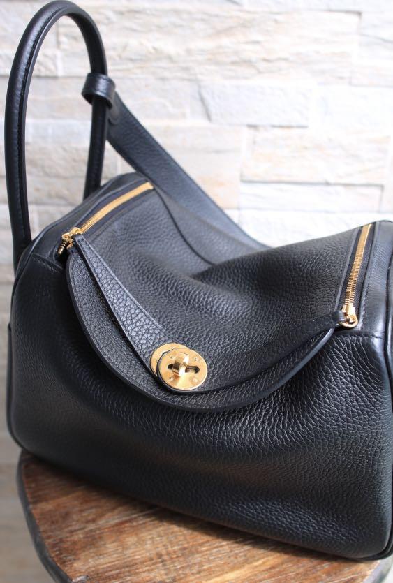 Pre owned Hermes Lindy 26 Black full set