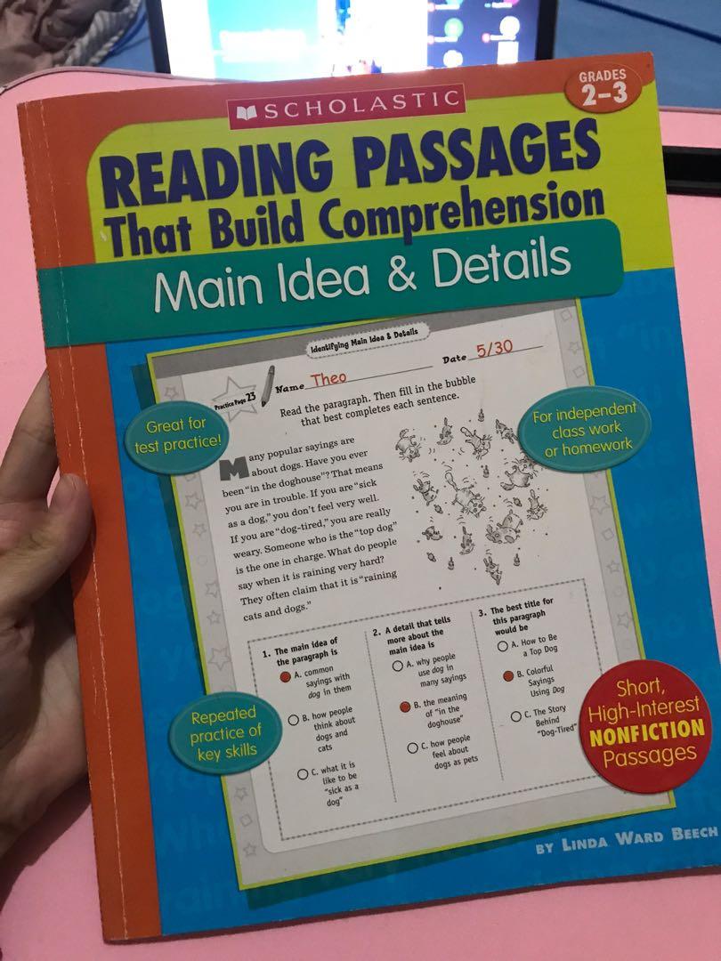Reading passages that build comprehension: main idea ...