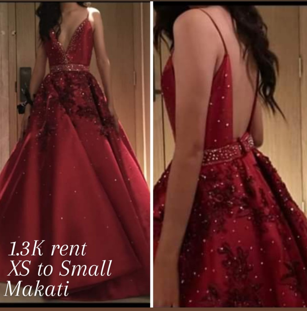 red ball gown