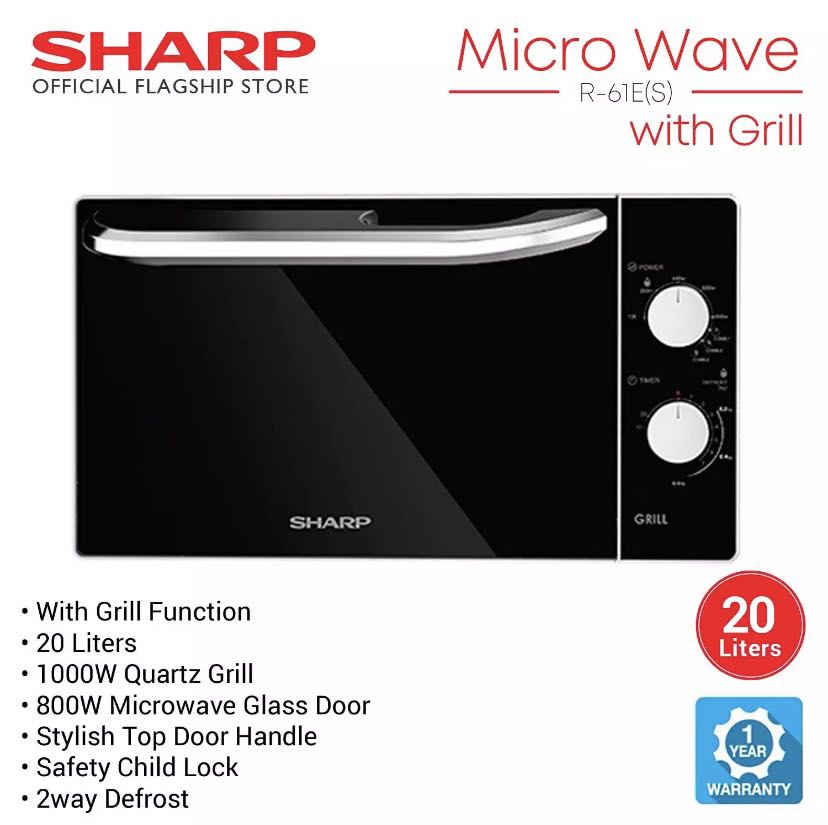 Sharp R61E(S) 20 Liters Microwave Oven with Grill, TV & Home
