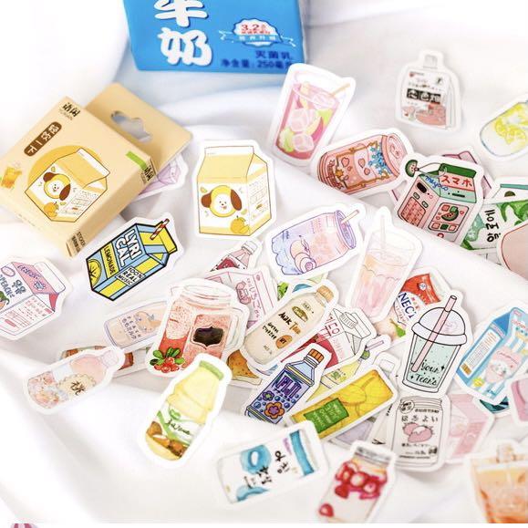 Stickeraholic] 50 Pcs Kawaii Cute Pastel Drink Soda Milk Stickers Flakes  Bujo, Hobbies & Toys, Stationery & Craft, Stationery & School Supplies on  Carousell