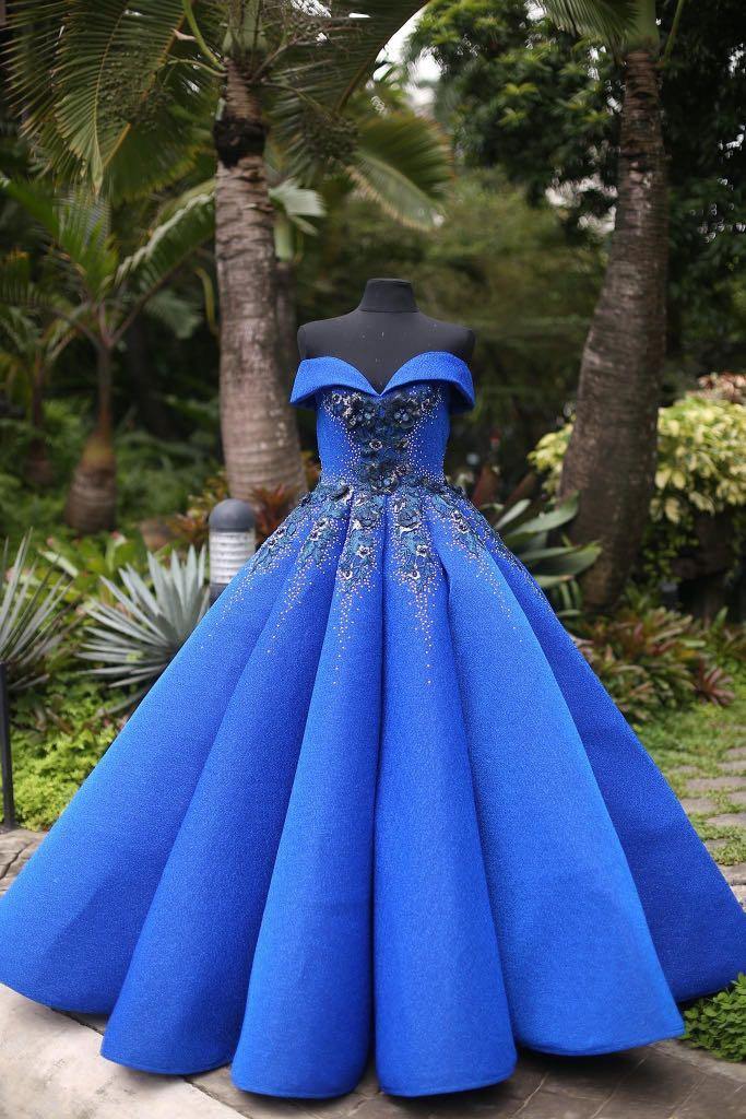 Blue dress store for debut