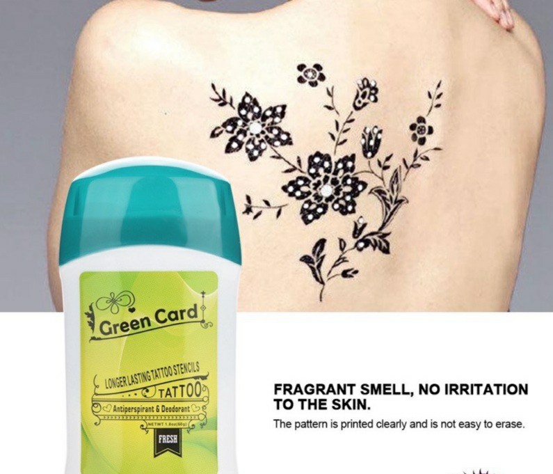 Tattoo Stencil Tattoo Transfer Lotion Stencils Green Card, Beauty