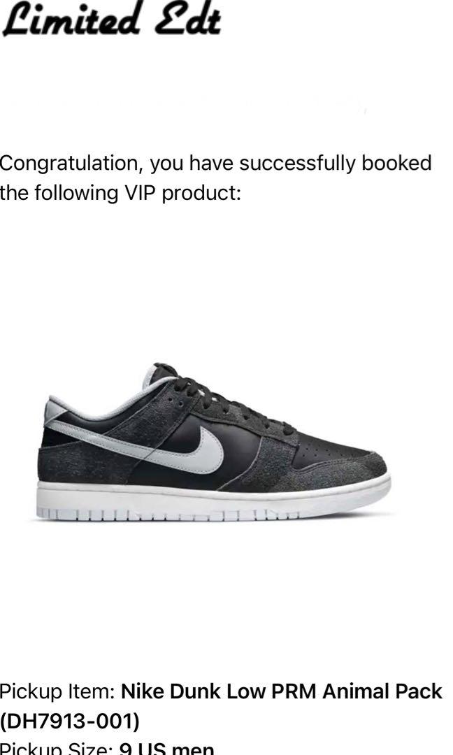 US 9 Nike Dunk Low Zebra Animal Pack, Men's Fashion, Footwear, Sneakers