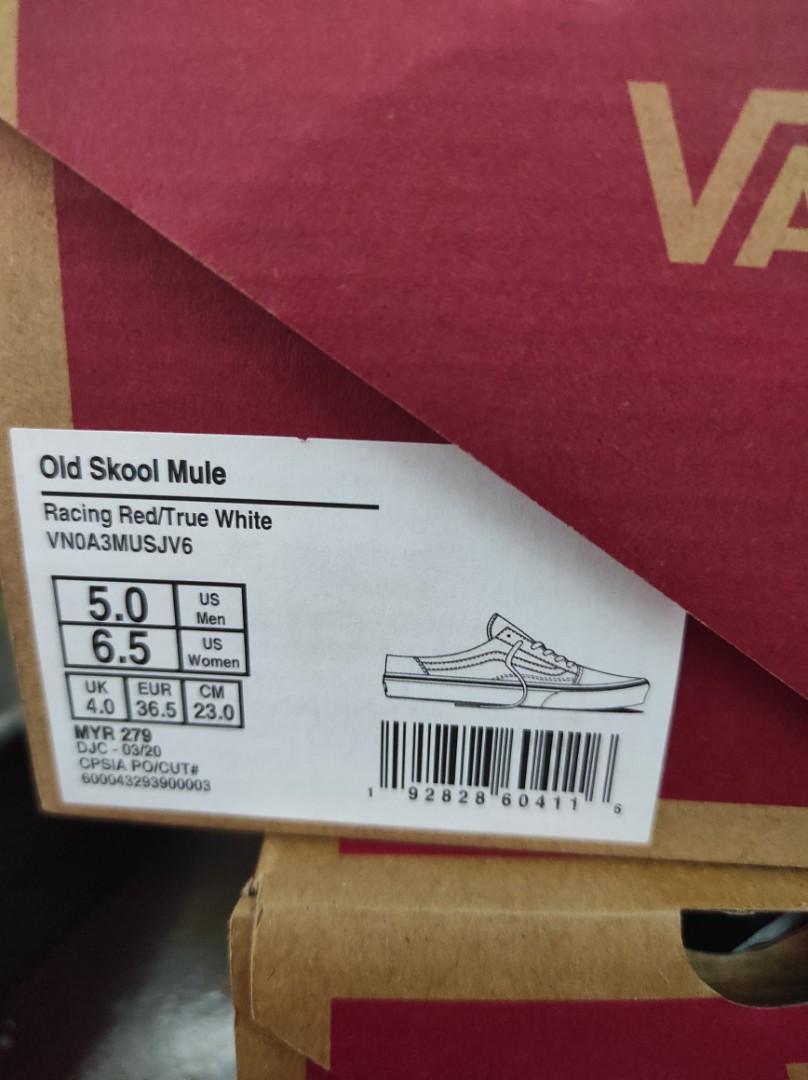 Vans old skool outlet mule white red