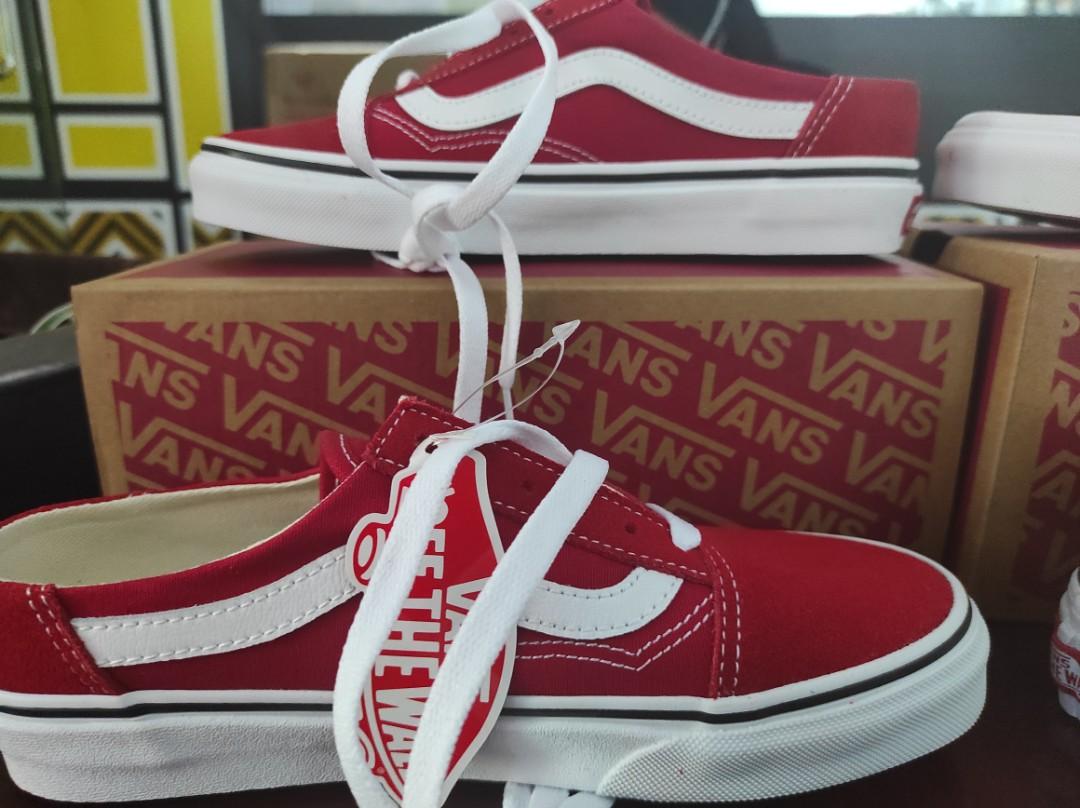 Womens red vans old skool hot sale
