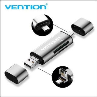 Vention Multifunction Card Reader USB 3.0 Micro USB Type C Micro SD TF Memory Card Reader for Mac PC