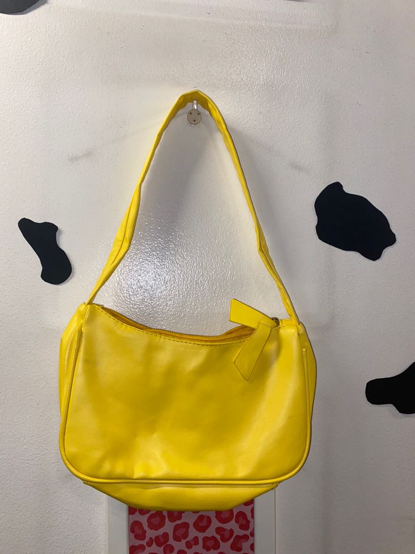 yellow shoulder bag