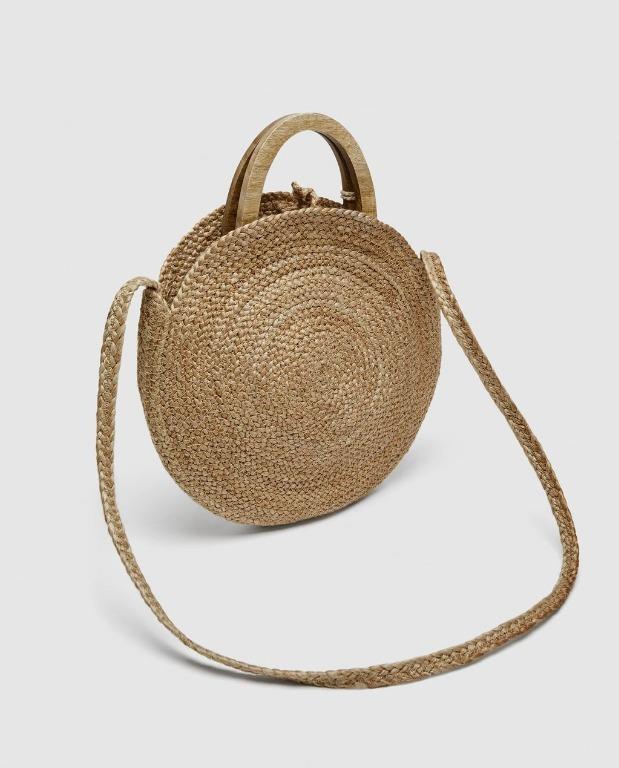 Zara round raffia bag shop