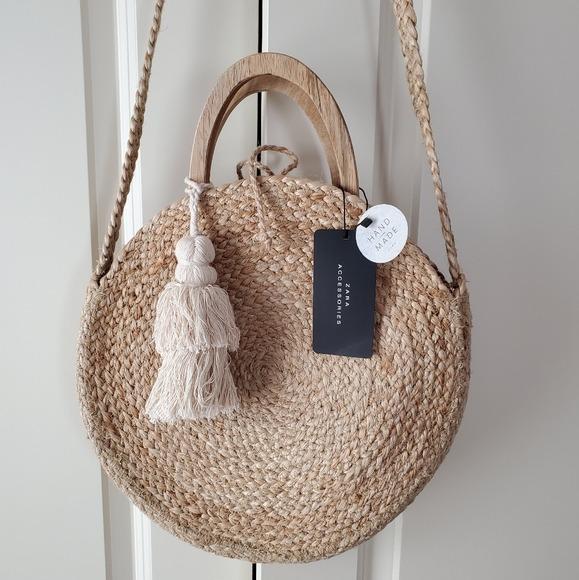 Zara round raffia bag deals