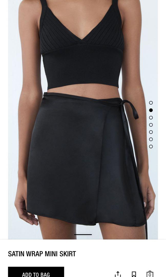 Zara Black Mini Wrap Skirt XS Women s Fashion Bottoms Skirts on