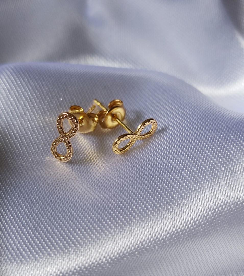 18K Gold Infinity Earrings