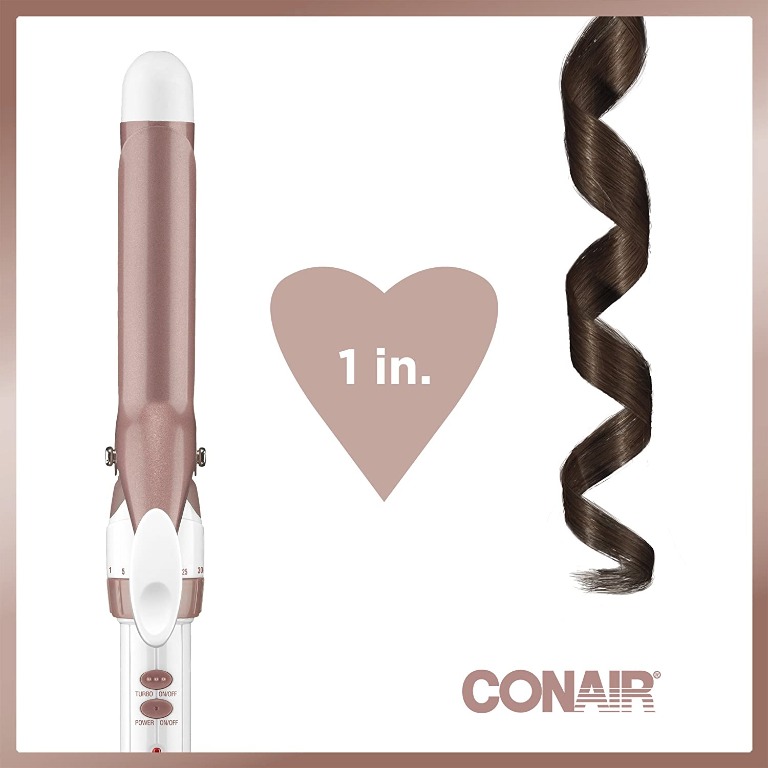 1'' Conair Double Ceramic Hair Curling Iron (Rose Gold)