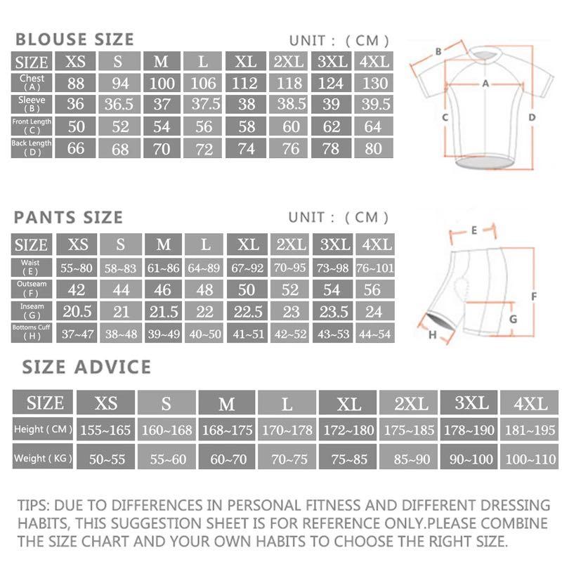 2021 RYZON Men Cycling Jersey Set Breathable Cycling Clothing Kits triathlon Bicycle Clothes Bike Uniform Ropa Ciclismo Hombre (Category: Activewear) located in Singapore. Submitted by qualitycafe (Listing ID 1093710578, Image 2). Description: Set $49 Material: 80% Polyester 20% Lycra Pants Material: 80% Polyester 20% Stretch + Spandex Cycling Pad: 190D Coolmax Quick-Dry Breathable GEL pad Zipper: Self-locking Zipper Function: Quick-Dry, Soft, Br
