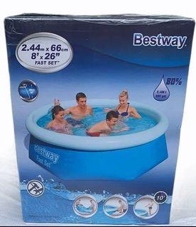 8ft bestway and intex easy set swimming pool