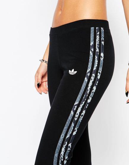 Adidas Originals LA Snake Print Stripe Leggings Women s Fashion