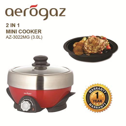 Aerogaz 3L 2 in 1 Multi Cooker with BBQ Grill Pan AZ 3022MG TV Home Appliances Kitchen Appliances BBQ Grills Hotpots on Carousell