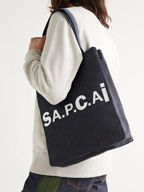 Sacai A.P.C. Holly Tote Bag Navy Blue, 名牌, 手袋及銀包- Carousell